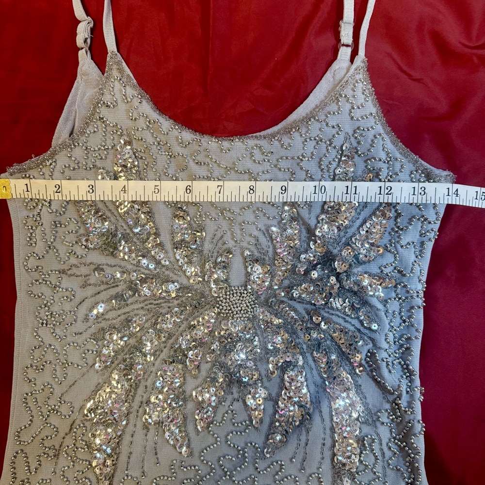 Gray Embellished Sleeveless Camisole - Picture 5 of 6